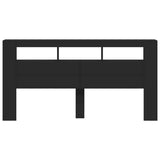 LED Headboard Black 200 cm Engineered Wood - 45-Degree Angle