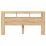 LED Headboard Sonoma Oak 200 cm Engineered Wood