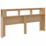 LED Headboard Sonoma Oak 200 cm Engineered Wood - Rear View