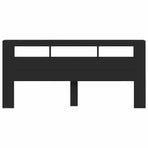 LED Headboard Black 220 cm Engineered Wood