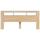 LED Headboard Sonoma Oak 220 cm Engineered Wood