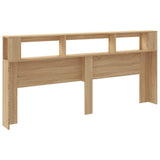 LED Headboard Sonoma Oak 220 cm Engineered Wood - Rear View