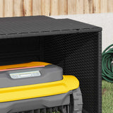 Robot Mower Garage Black 86x90x52/57 cm Poly Rattan - Top-Down View