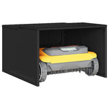 Robot Mower Garage Black 86x90x52/57 cm Poly Rattan - 45-Degree Angle