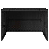 Robot Mower Garage Black 86x90x52/57 cm Poly Rattan - Rear View