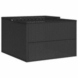 Robot Mower Garage Black 86x90x52/57 cm Poly Rattan - Low Angle