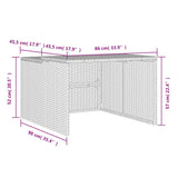 Robot Mower Garage Black 86x90x52/57 cm Poly Rattan - Extra Image