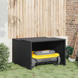 Robot Mower Garage Black 86x90x52/57 cm Poly Rattan