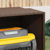 Robot Mower Garage Brown 86x90x52/57 cm Poly Rattan