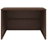 Robot Mower Garage Brown 86x90x52/57 cm Poly Rattan - Rear View