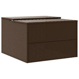Robot Mower Garage Brown 86x90x52/57 cm Poly Rattan - Low Angle