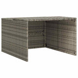 Robot Mower Garage Grey 86x90x52/57 cm Poly Rattan - Front View
