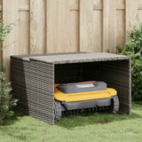 Robot Mower Garage Grey 86x90x52/57 cm Poly Rattan - Side View