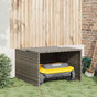 Robot Mower Garage Grey 86x90x52/57 cm Poly Rattan