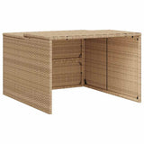 Robot Mower Garage Beige 86x90x52/57 cm Poly Rattan - Front View