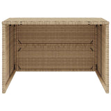 Robot Mower Garage Beige 86x90x52/57 cm Poly Rattan - Rear View