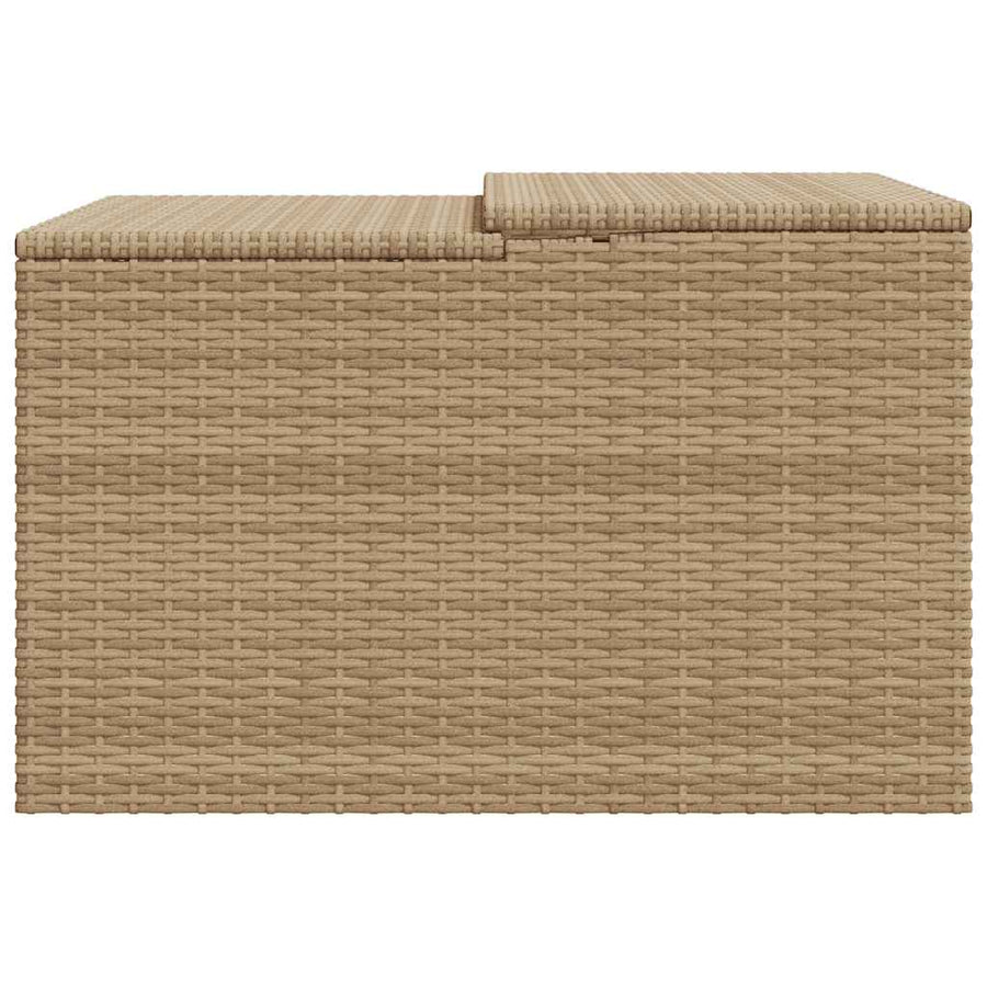 Robot Mower Garage Beige 86x90x52/57 cm Poly Rattan