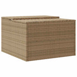 Robot Mower Garage Beige 86x90x52/57 cm Poly Rattan - Low Angle