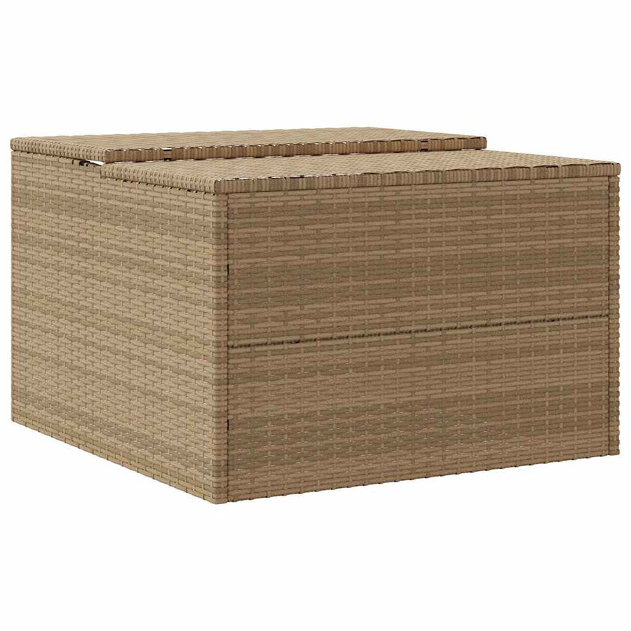 Robot Mower Garage Beige 86x90x52/57 cm Poly Rattan