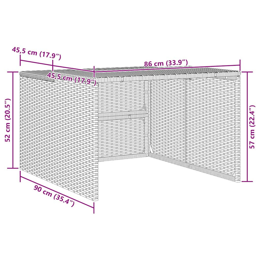 Robot Mower Garage Beige 86x90x52/57 cm Poly Rattan