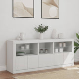 Sideboard with LED Lights White 162x37x67 cm - Side View