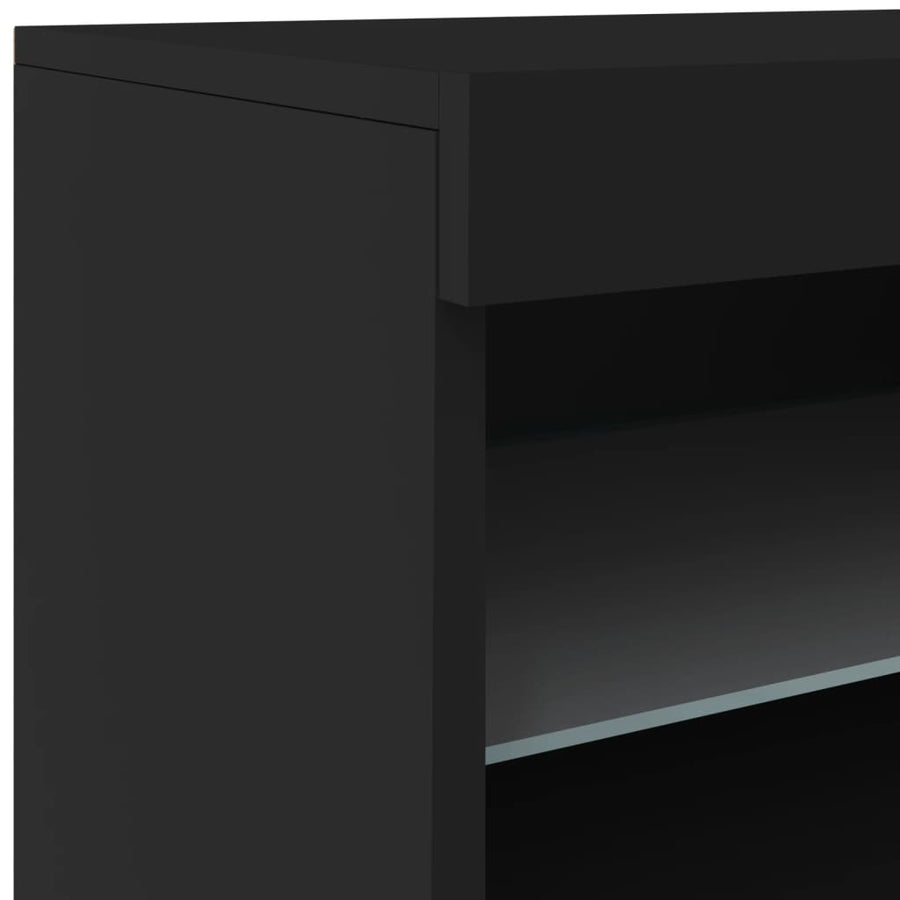Sideboard with LED Lights Black 162x37x67 cm
