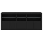 Sideboard with LED Lights Black 162x37x67 cm