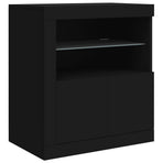 Sideboard with LED Lights Black 162x37x67 cm