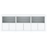 Sideboard with LED Lights White 181.5x37x67 cm - Rear View