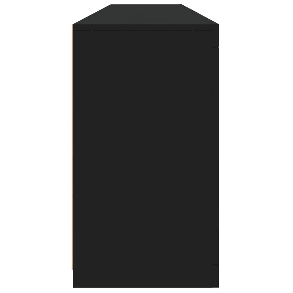 Sideboard with LED Lights Black 181.5x37x67 cm