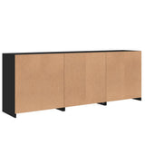 Sideboard with LED Lights Black 181.5x37x67 cm