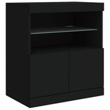 Sideboard with LED Lights Black 181.5x37x67 cm - Extra Image