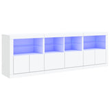 Sideboard with LED Lights White 202x37x67 cm - Front View