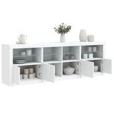 Sideboard with LED Lights White 202x37x67 cm - Top-Down View