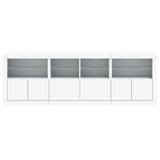 Sideboard with LED Lights White 202x37x67 cm - Rear View