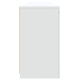 Sideboard with LED Lights White 202x37x67 cm - Close-Up Angle
