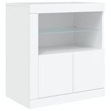 Sideboard with LED Lights White 202x37x67 cm - Extra Image