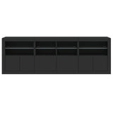Sideboard with LED Lights Black 202x37x67 cm