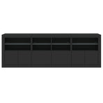 Sideboard with LED Lights Black 202x37x67 cm