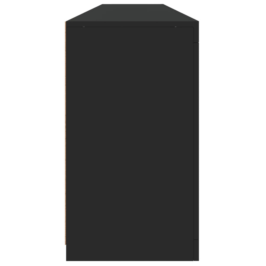 Sideboard with LED Lights Black 202x37x67 cm