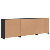 Sideboard with LED Lights Black 202x37x67 cm - Low Angle