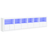 Sideboard with LED Lights White 283x37x67 cm - Front View