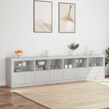 Sideboard with LED Lights White 283x37x67 cm - Side View