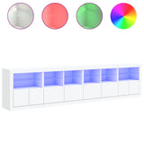 Sideboard with LED Lights White 283x37x67 cm - 45-Degree Angle