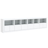 Sideboard with LED Lights White 283x37x67 cm - Rear View