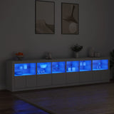 Sideboard with LED Lights White 283x37x67 cm