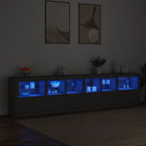 Sideboard with LED Lights Black 283x37x67 cm