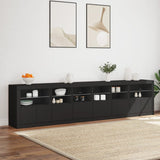 Sideboard with LED Lights Black 283x37x67 cm