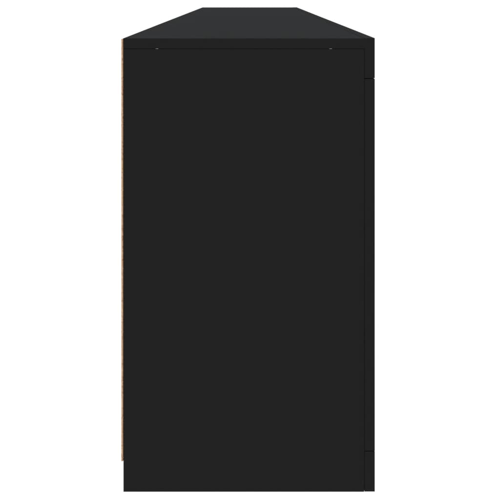 Sideboard with LED Lights Black 283x37x67 cm
