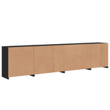Sideboard with LED Lights Black 283x37x67 cm - Extra Image